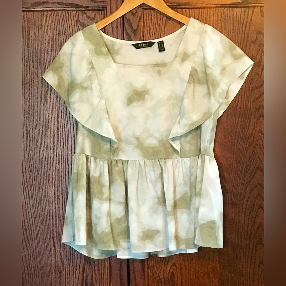 Du Jour Fashions Tie-Dye Design Ruffle Blouse